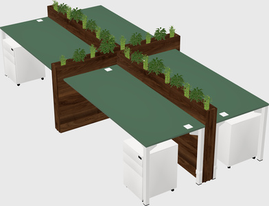 Rectangular shared desk