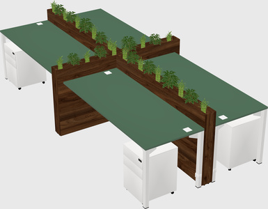 Rectangular shared desk