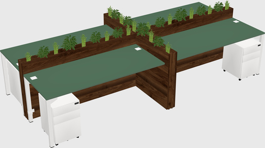 Rectangular shared desk