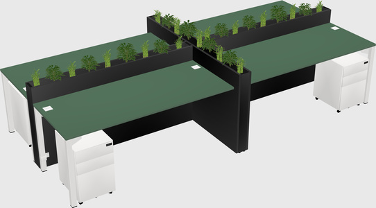 Rectangular shared desk