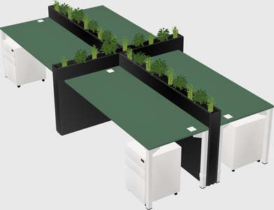 Rectangular shared desk