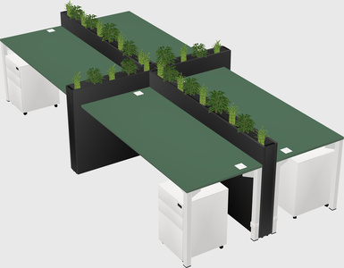 Rectangular shared desk