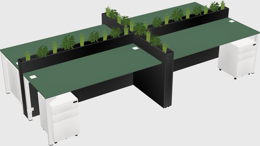 Rectangular shared desk