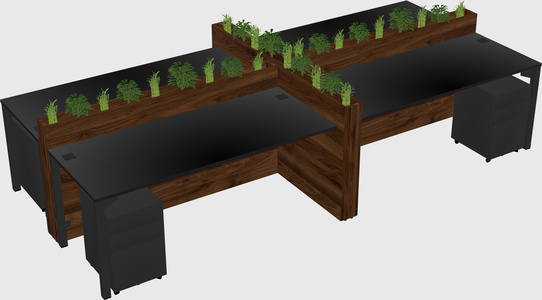 Rectangular shared desk