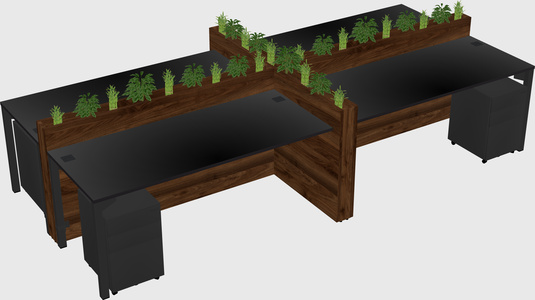 Rectangular shared desk