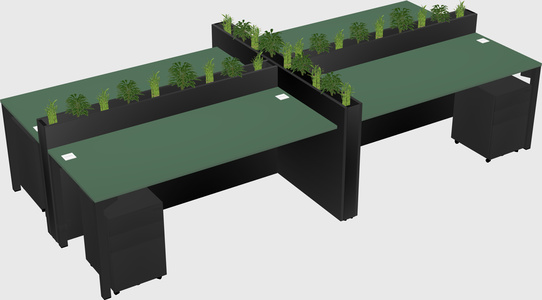 Rectangular shared desk