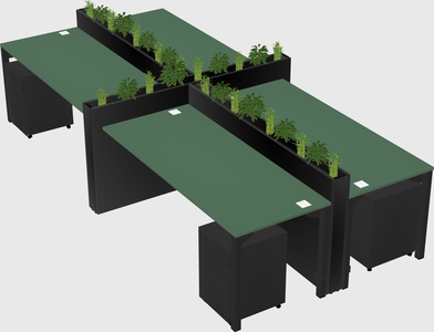 Rectangular shared desk