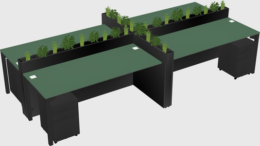 Rectangular shared desk