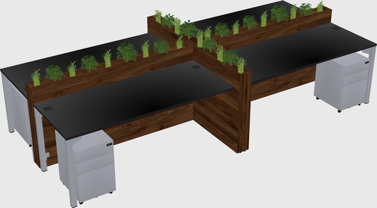 Rectangular shared desk