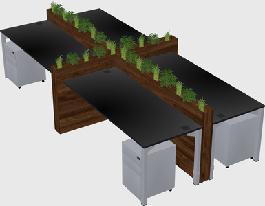 Rectangular shared desk