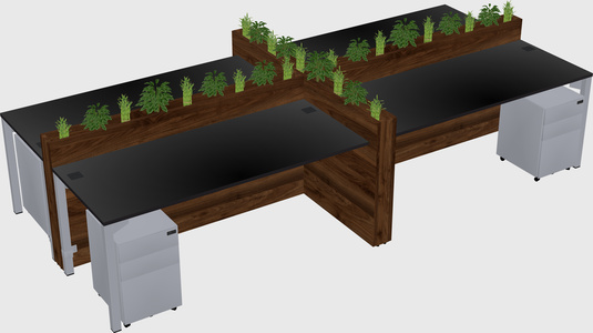 Rectangular shared desk