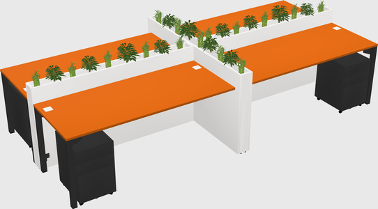 Rectangular shared desk
