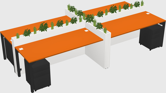 Rectangular shared desk