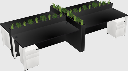 Rectangular shared desk