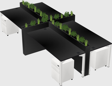 Rectangular shared desk
