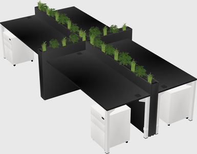 Rectangular shared desk