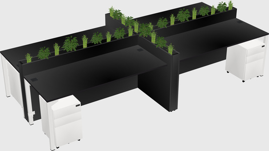 Rectangular shared desk