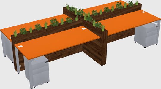 Rectangular shared desk