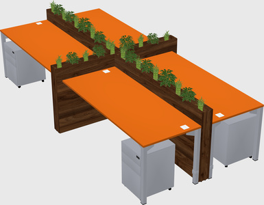 Rectangular shared desk