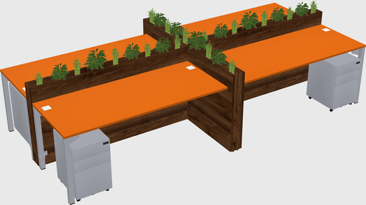 Rectangular shared desk
