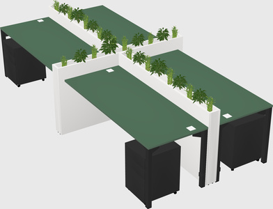 Rectangular shared desk