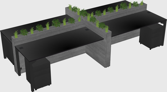Rectangular shared desk
