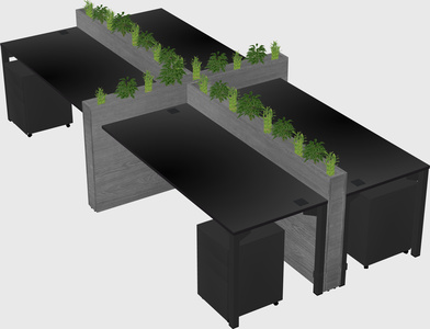 Rectangular shared desk