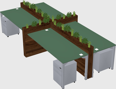 Rectangular shared desk