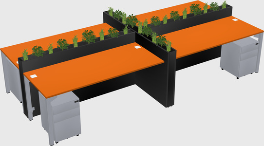 Rectangular shared desk