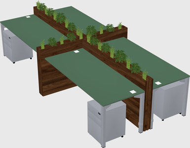Rectangular shared desk