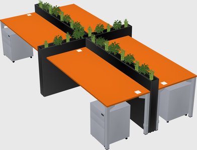 Rectangular shared desk
