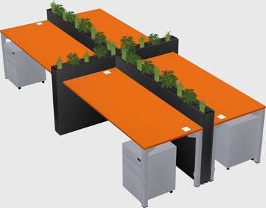 Rectangular shared desk