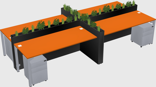 Rectangular shared desk