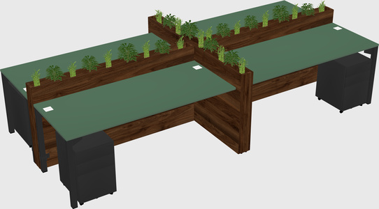 Rectangular shared desk