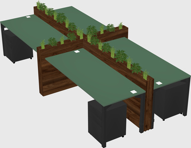 Rectangular shared desk