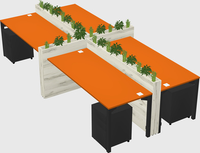 Rectangular shared desk