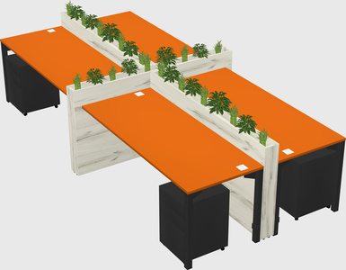 Rectangular shared desk