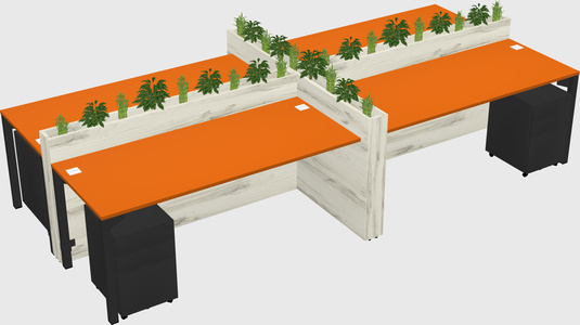 Rectangular shared desk