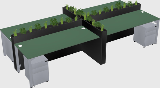 Rectangular shared desk