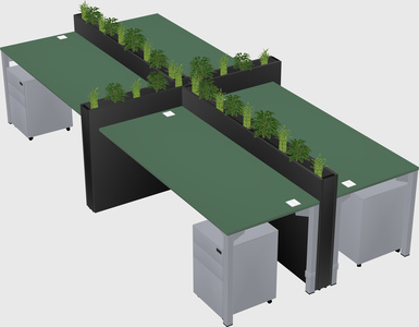 Rectangular shared desk