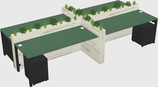 Rectangular shared desk