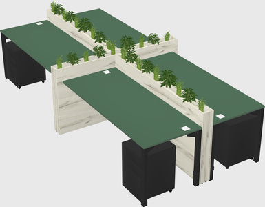 Rectangular shared desk