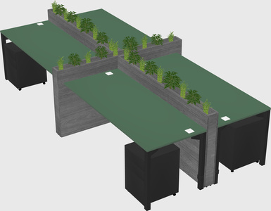 Rectangular shared desk
