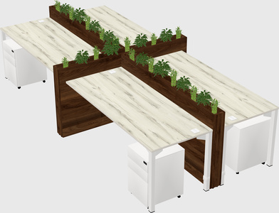 Rectangular shared desk