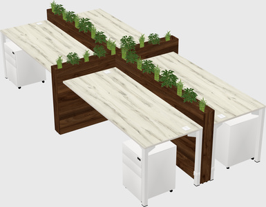 Rectangular shared desk