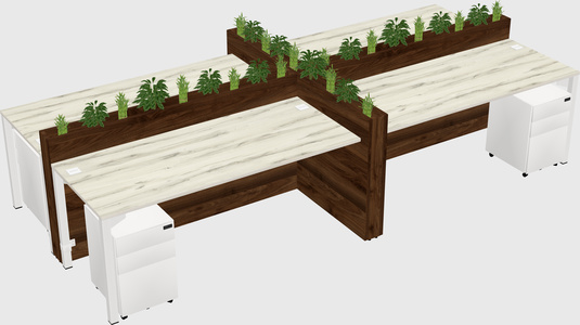 Rectangular shared desk