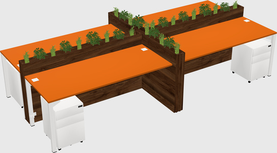 Rectangular shared desk