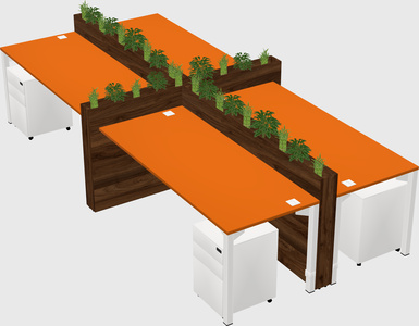 Rectangular shared desk
