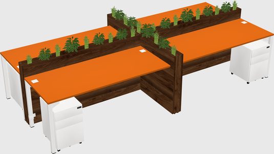 Rectangular shared desk