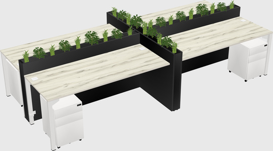 Rectangular shared desk
